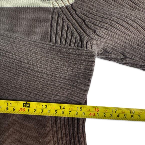 St. John's Bay Brown Zip Sweater PXL 100% Cotton Vintage Y2K Ribbed Knit - Picture 7 of 8